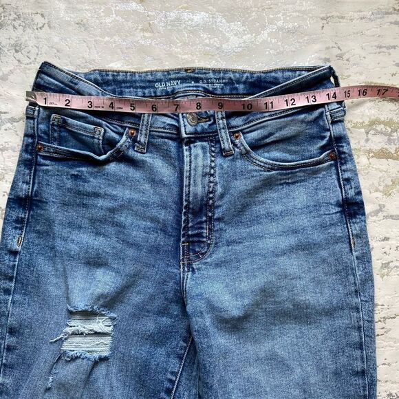 Old Navy high rise O. G. Straight leg raw hem jeans - Picture 7 of 11